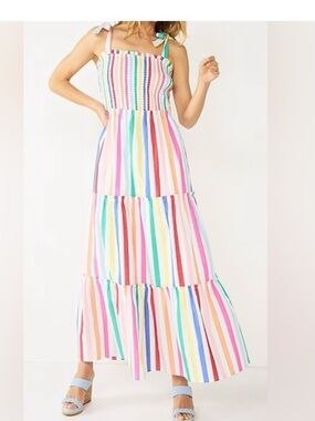 Draper James RSVP Tiered Maxi Dress Size XL